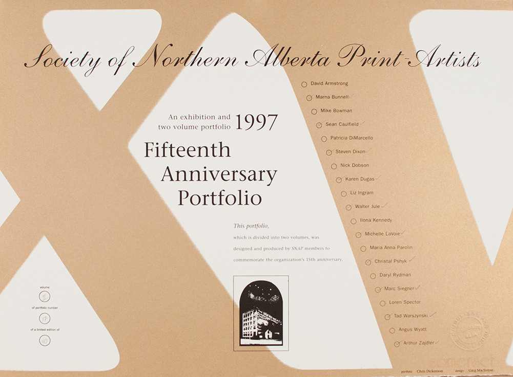 SNAP Fifteenth Anniversary Portfolio 1997 Volume I Title Page